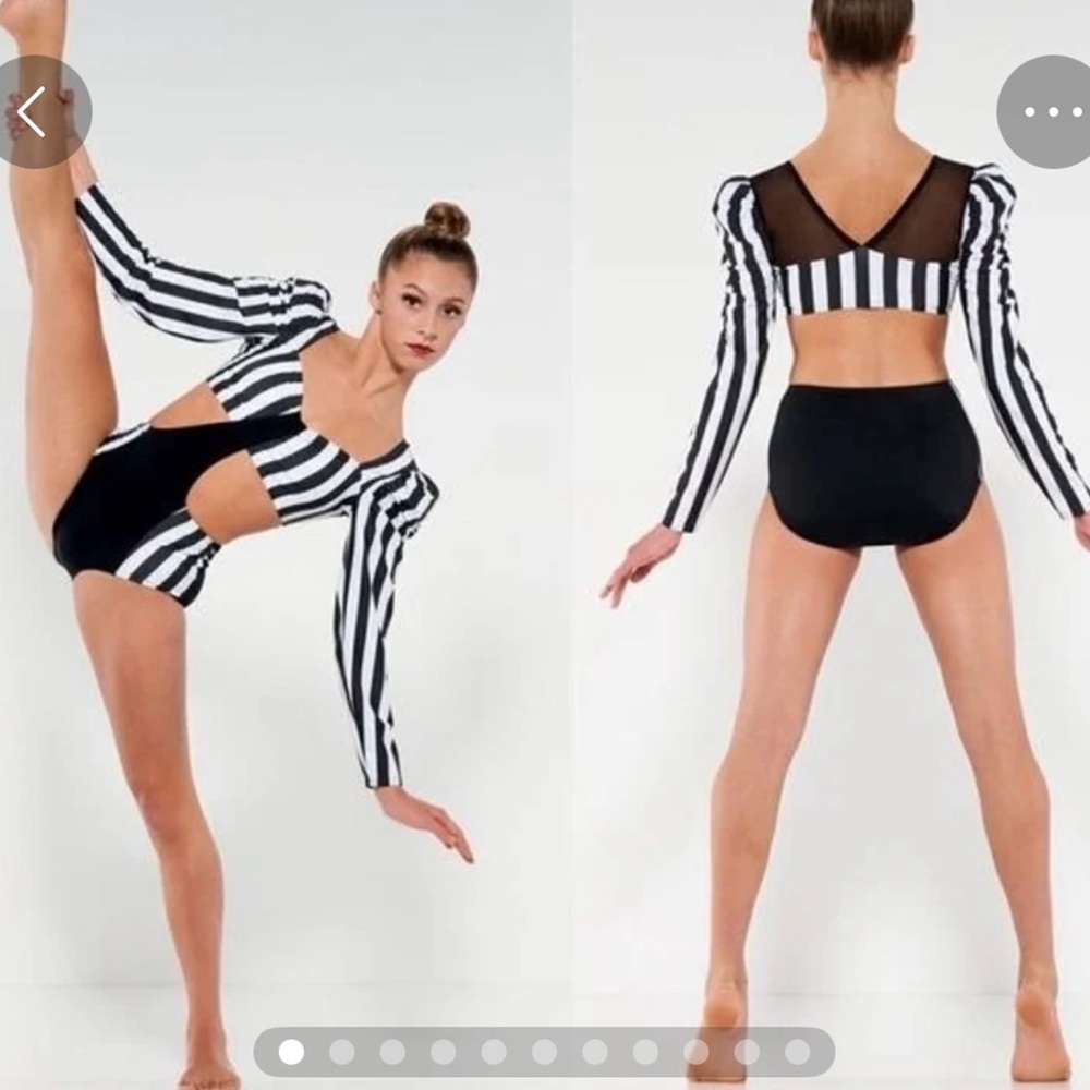 Striped Black and White Dance Leotard